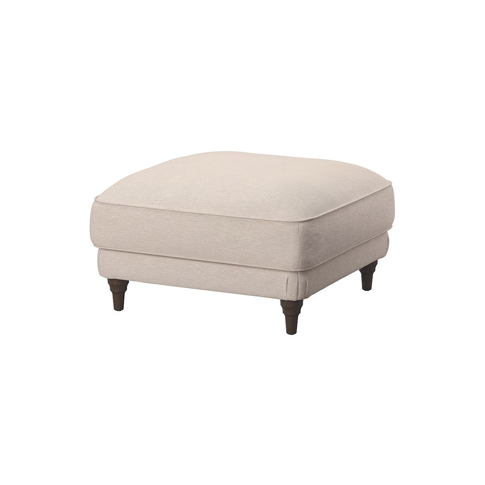 Fabric Ottoman, Cube Footstool with Sturdy Wood